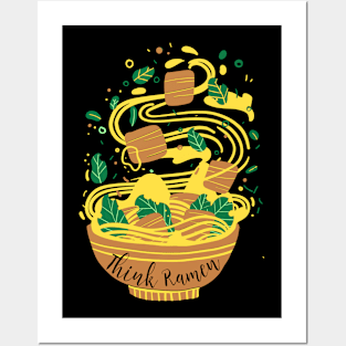 Think ramen ramyun ramyeon. Pasta Noodle lovers Posters and Art